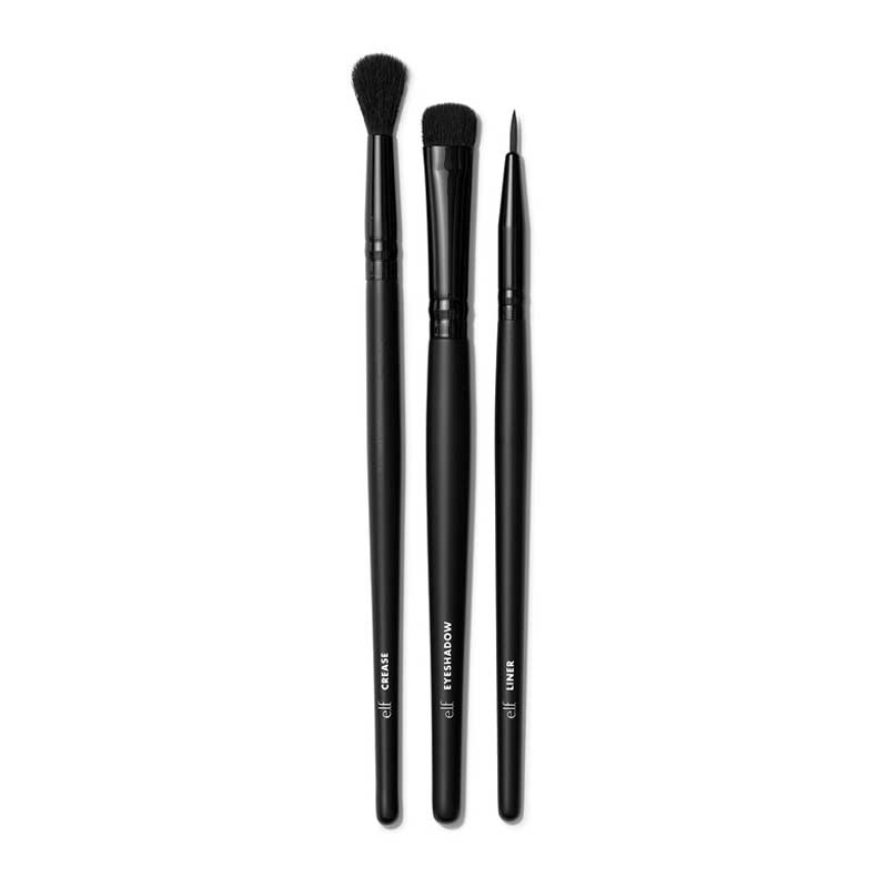 e.l.f. No Budge Eye Brush Set - 5 Piece Professional Makeup Brush Kit for Eyeshadow, Eyeliner & Eyebrows | Vegan & Cruelty-Free | Perfect for Everyday Makeup & Professional Looks