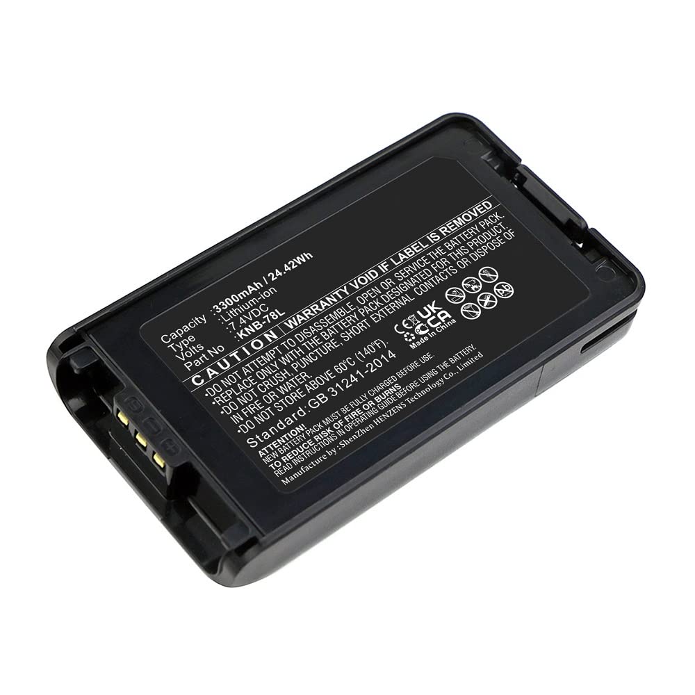 Synergy Digital 2-Way Radio Battery - 3300mAh Li-ion 7.4V Replacement for Kenwood KNB-35L & KNB-57L - Long-Lasting Power for Walkie Talkies - Perfect for Outdoor Adventures, Construction Sites, and Emergency Communication