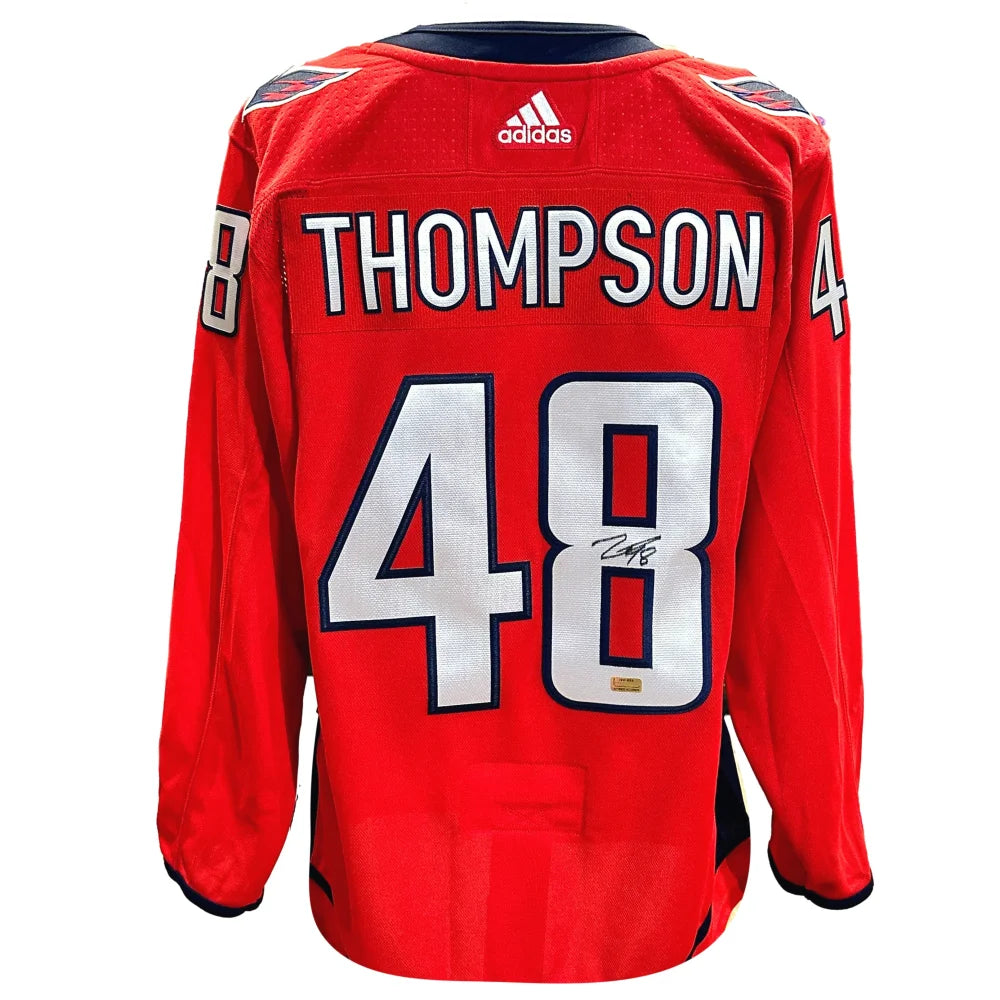 Logan Thompson Autographed Washington Capitals Authentic NHL Hockey Jersey with COA - Signed Hockey Memorabilia for Collectors & Fans - Perfect for Display, Gifts & Sports Memorabilia Collections