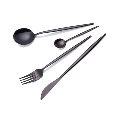 24-Piece Stainless Steel Silverware Flatware Set - Knives, Forks & Spoons for Dinnerware, Kitchen & Party Tableware | Durable Cutlery for Home, Restaurants & Outdoor Dining (Color: As Shown in Photo)