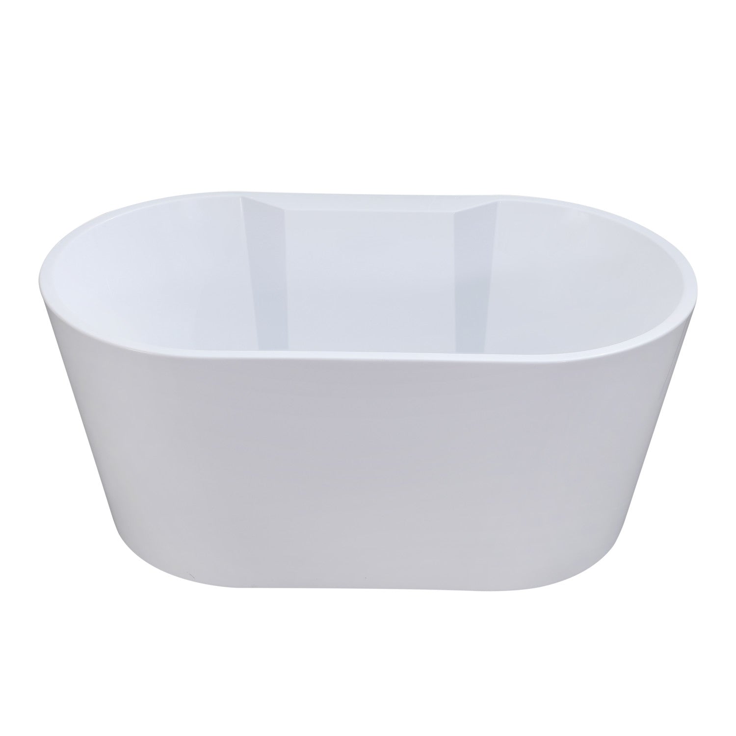 Aqua Eden 56 Inch Acrylic Oval Freestanding Bathtub - Glossy White Double Ended Soaking Tub with Drain | Luxury Bathroom Upgrade for Spa-Like Relaxation