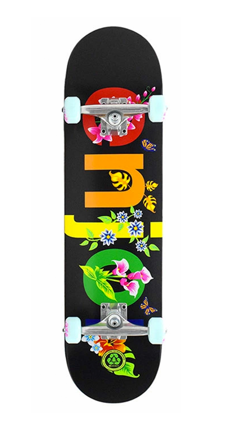 Enjoi Flowers Resin Skateboard Deck - Black 8.0 Inch Complete Skateboard for Street & Park Riding - Perfect for Beginners and Skaters