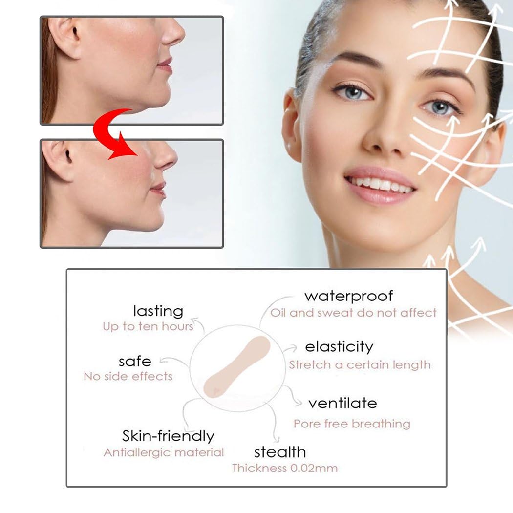 Upgraded Face Lift Tape - Invisible & Waterproof for Double Chin & Wrinkles - Beauty & Daily Use