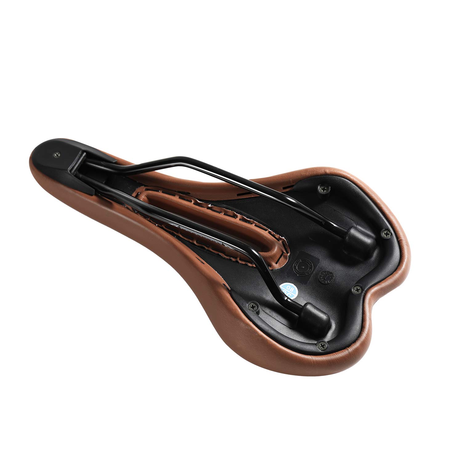 Breathable Comfortable Bicycle Saddle Seat Pad - Shock Absorbing & Hollow Design for Road Bikes, Fixed Gear Bikes (Brown, Thickened) - Perfect for Long Distance Cycling & Commuting