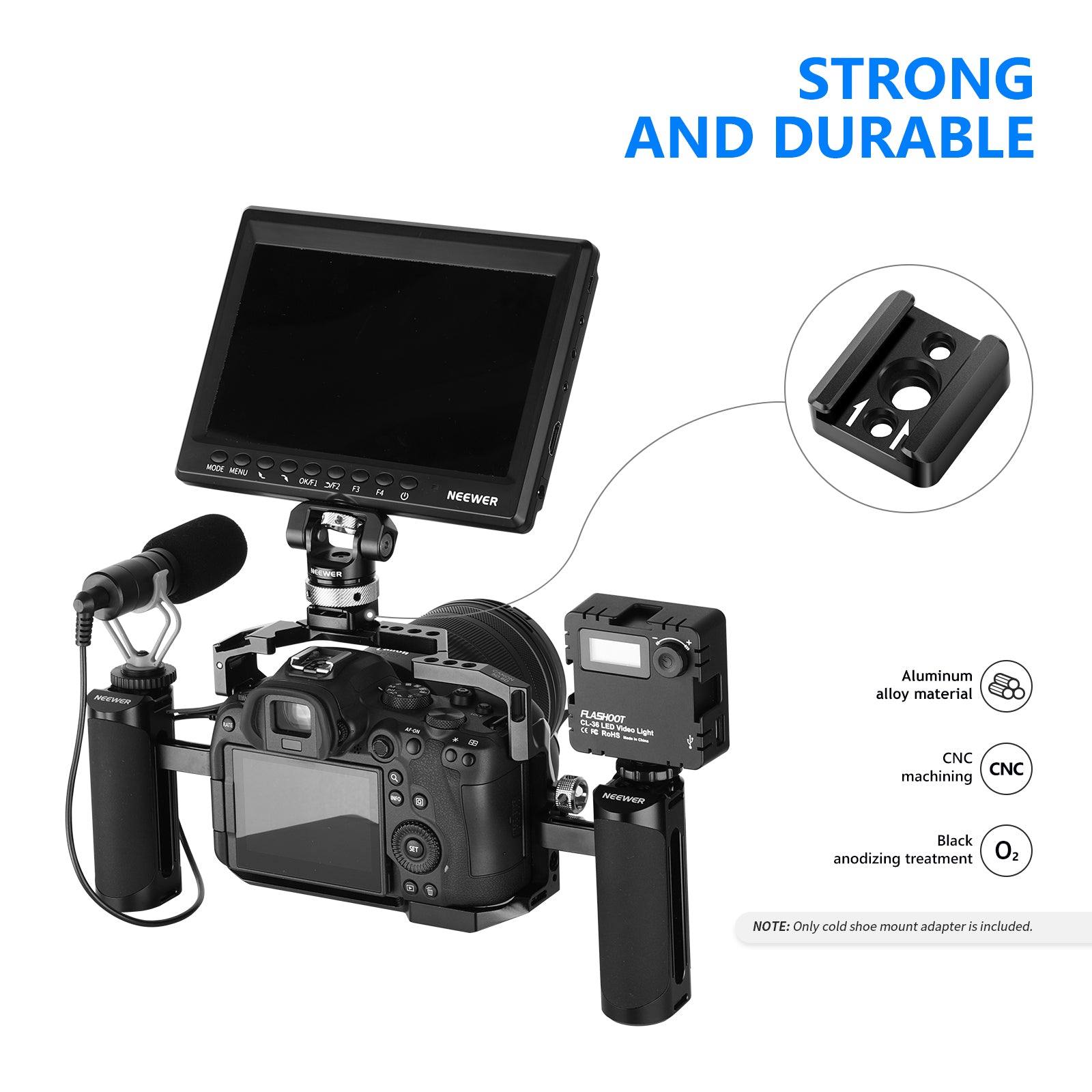 NEEWER ST26 Cold Shoe Mount Adapter with 1/4