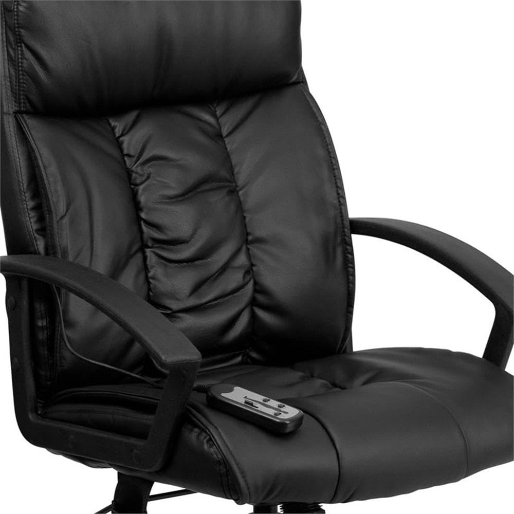 UrbanPro High Back Massaging Leather Office Chair - Ergonomic Executive Desk Chair with Lumbar Support - Perfect for Home Office, Gaming & Workspace Comfort (Black)