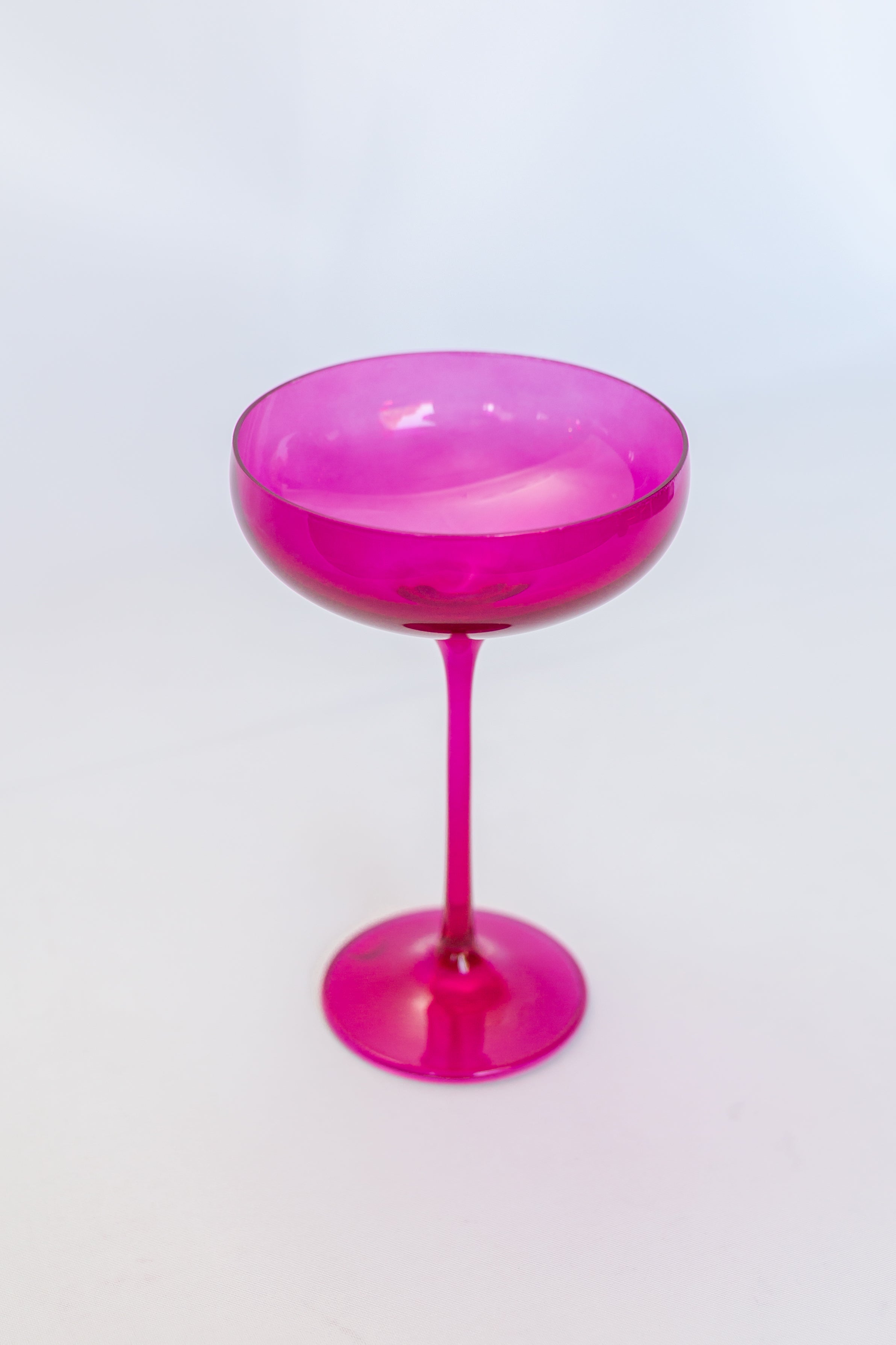 Estelle Colored Champagne Coupe Glasses Set of 2 - Viva Magenta (Fuchsia) for Wedding Toasts & Cocktail Parties - Elegant Stemware for Celebrations & Special Occasions