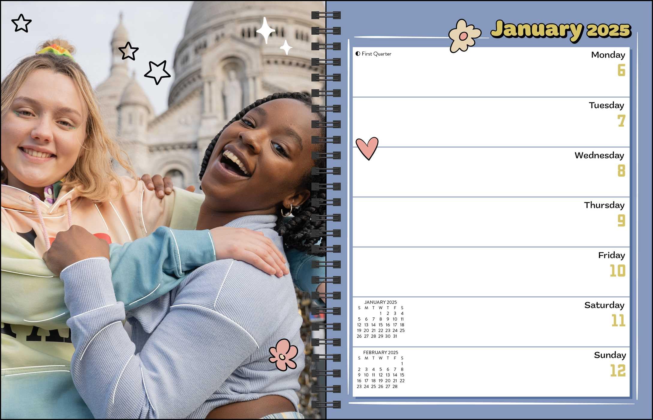 Heartstopper 16-Month 2024-2025 Weekly & Monthly Planner Calendar with Bonus Stickers - Perfect for School, Work, and Personal Organization