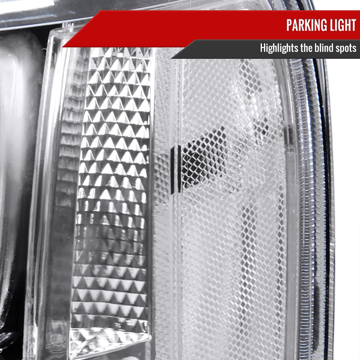 GMC Sierra Clear Chrome Replacement Headlights Pair for 2007-2013 Models - Left & Right Headlamp Assembly - Perfect for Night Driving & Off-Road Adventures
