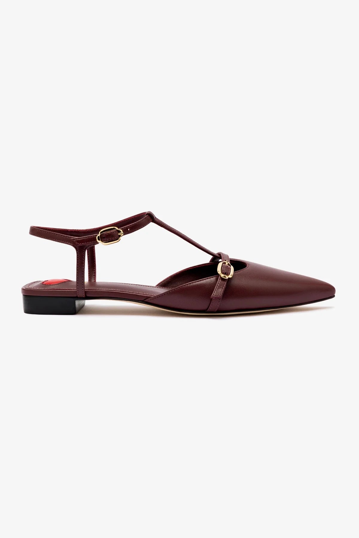 Grace Flat In Burgundy Leather - Women's Comfortable Leather Ballet Flats for Work, Travel & Everyday Wear