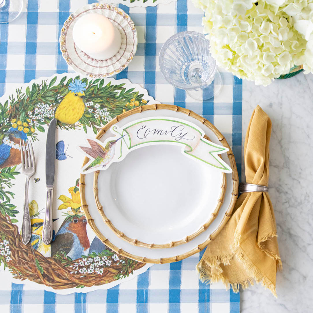 Songbird Wreath Placemat - Laser Cut Floral Table Decor for Spring & Summer Dining - Perfect for Easter, Mother's Day & Wedding Table Settings