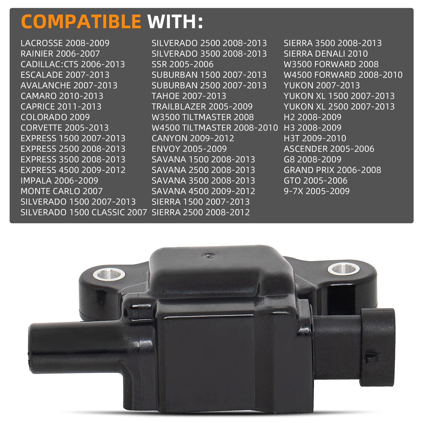 New Ignition Coil Set - Compatible With Buick LaCrosse, GMC Rainier, Hummer H3T/H3, Pontiac GTO V8 - Replaces OEM 12570616, 12611424, UF413 - Perfect for Engine Performance & Smooth Driving