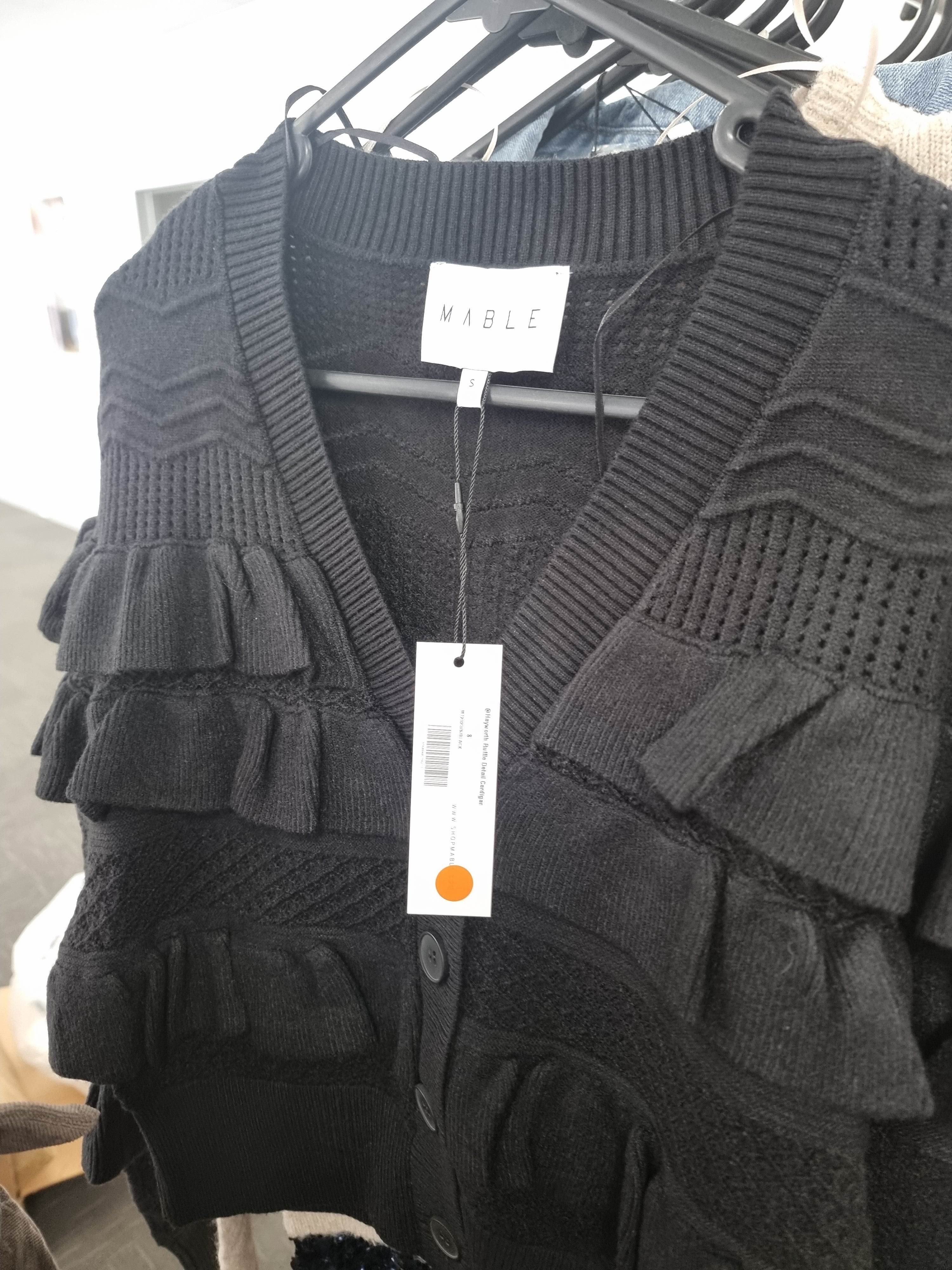 Hayworth Ruffle Detail Cardigan for Women - Soft Knit Long Sleeve Open Front Sweater, Black - Perfect for Office, Date Night & Fall Layering