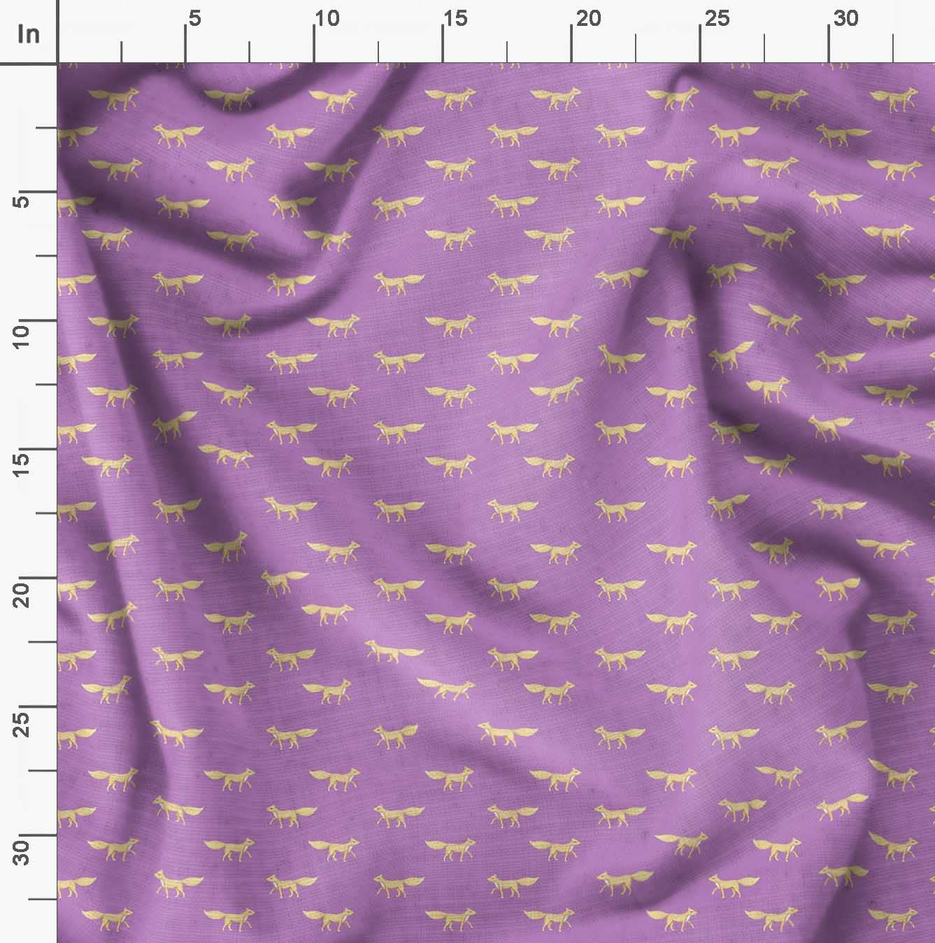 Soimoi Moss Georgette Brown Fabric by The Yard - 42 Inch Wide Fox Animal Print Material - Nature-Inspired Printed Fabric for Dresses, Scarves & Home Decor