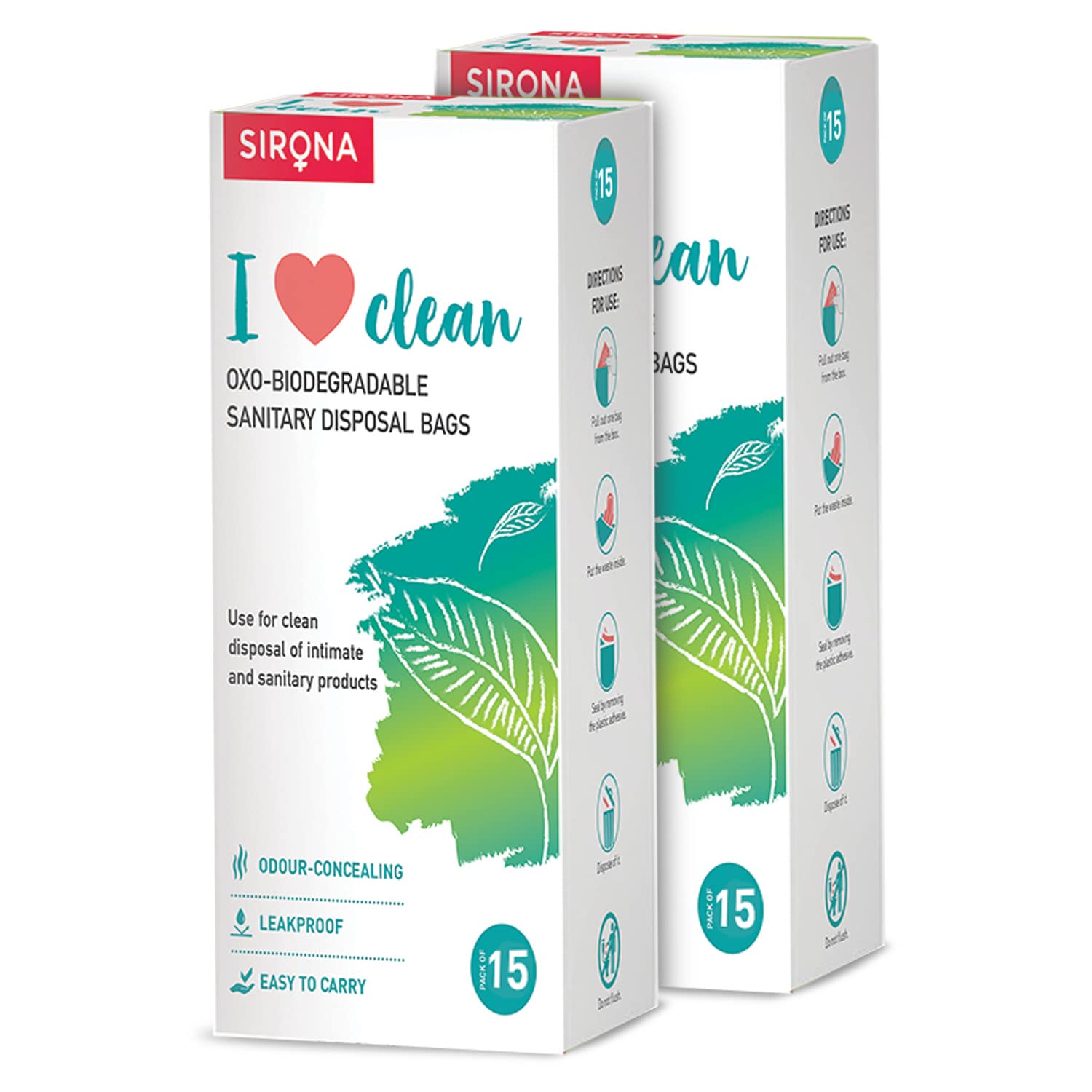 Sirona Disposable Hygiene Bags - 30 Count for Tampons, Sanitary Pads, Panty Liners & Condoms | Leak-Proof & Odor-Control Menstrual Waste Disposal | Perfect for Travel, Gym, Work & Public Restrooms