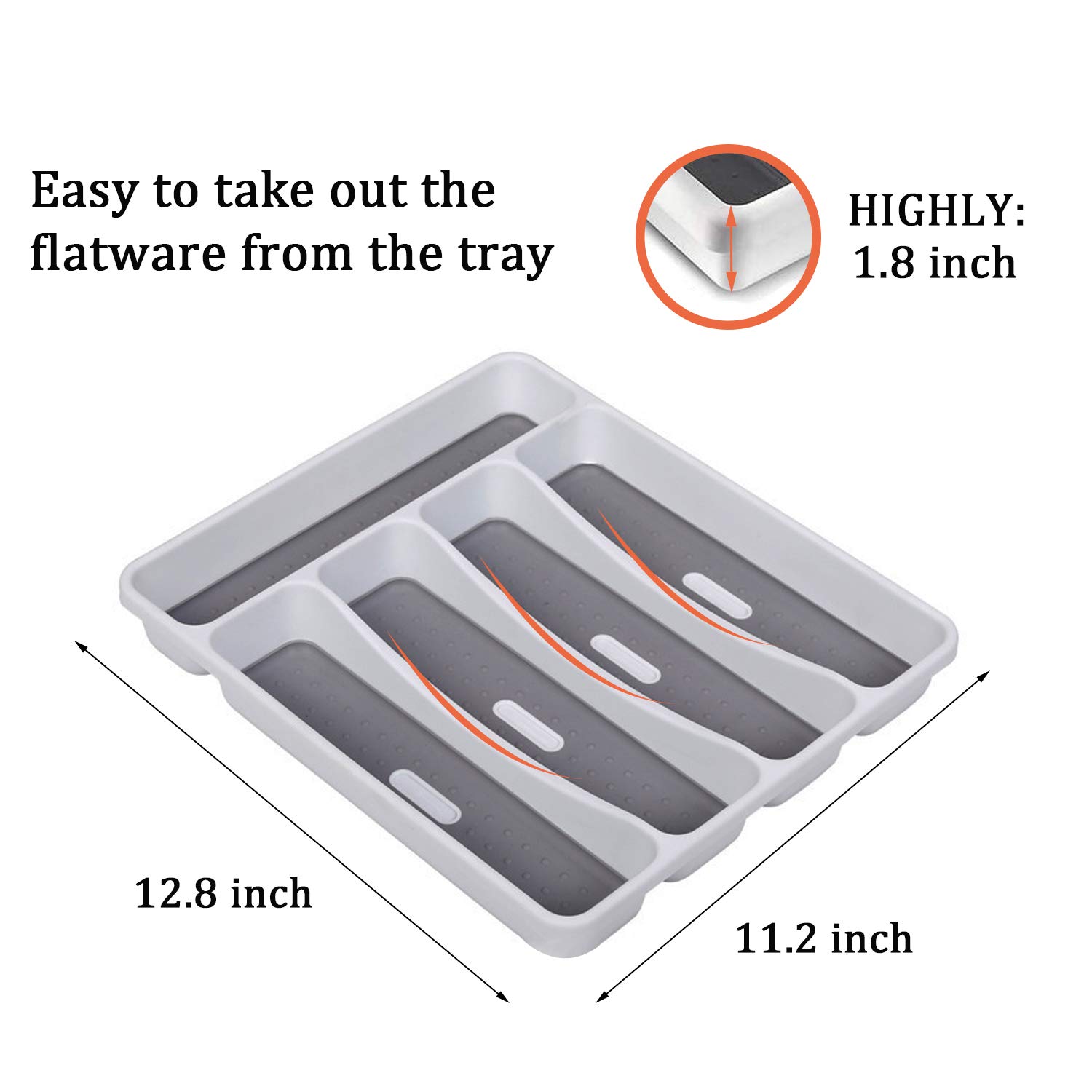 Rainbow 40-Piece Stainless Steel Silverware Set - Mirror Polished Flatware Set with 5-Compartment Non-Slip Drawer Organizer - Dishwasher Safe Cutlery for 8 Place Settings (Knives, Forks, Spoons) - Perfect for Dinner Parties, Restaurants, and Everyday Dining