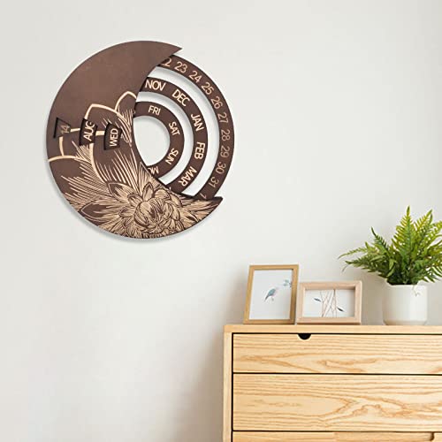 Moon Phase Wall Art - Perpetual Calendar Wall Hanging Decor for Bedroom, Living Room, and Office - Stylish Moon Wall Decor for Home and Workspace