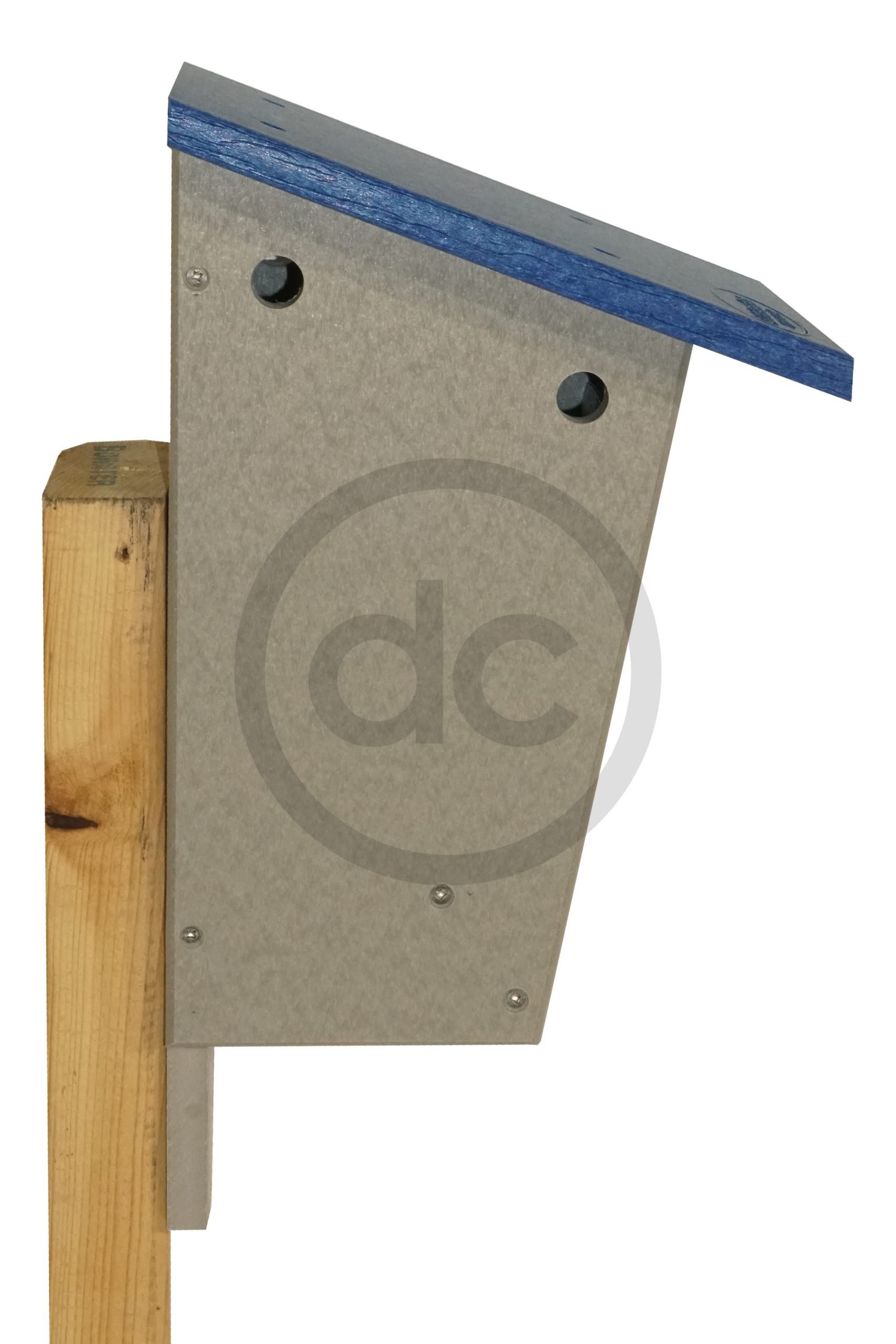 Bluebird Nest Box - Durable Plastic Poly Birdhouse for Outdoor Use | Post or Wall Mount | All-Weather Sparrow-Resistant Design | Handcrafted in USA (Blue & Light Gray) | Perfect for Backyard Birdwatching & Garden Decoration