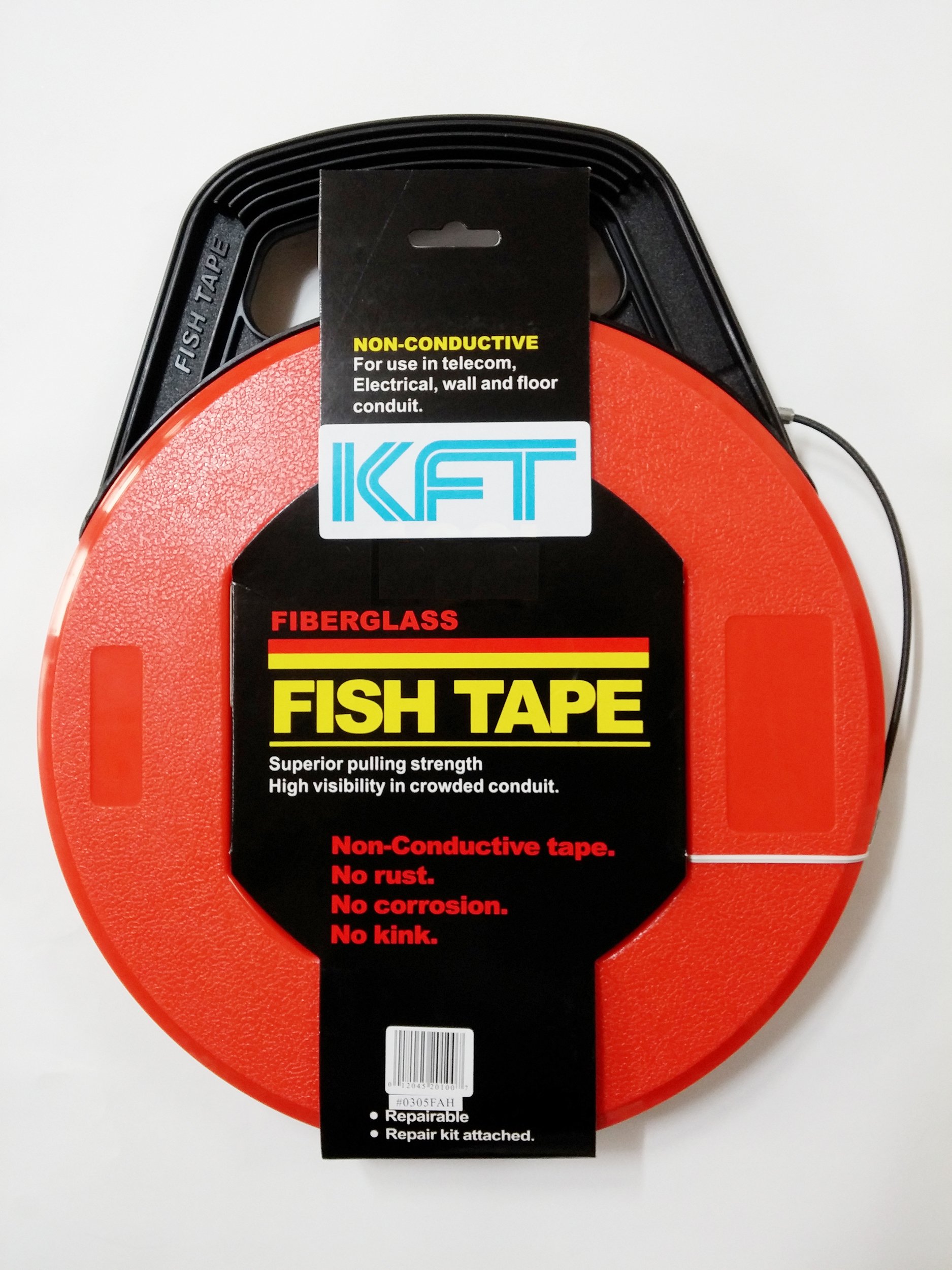 100ft Fiberglass Fish Tape Cable Puller - Heavy Duty Wire Snake for Electrical Wiring, Conduit & DIY Projects - Perfect for Electricians, Contractors & Home Renovations