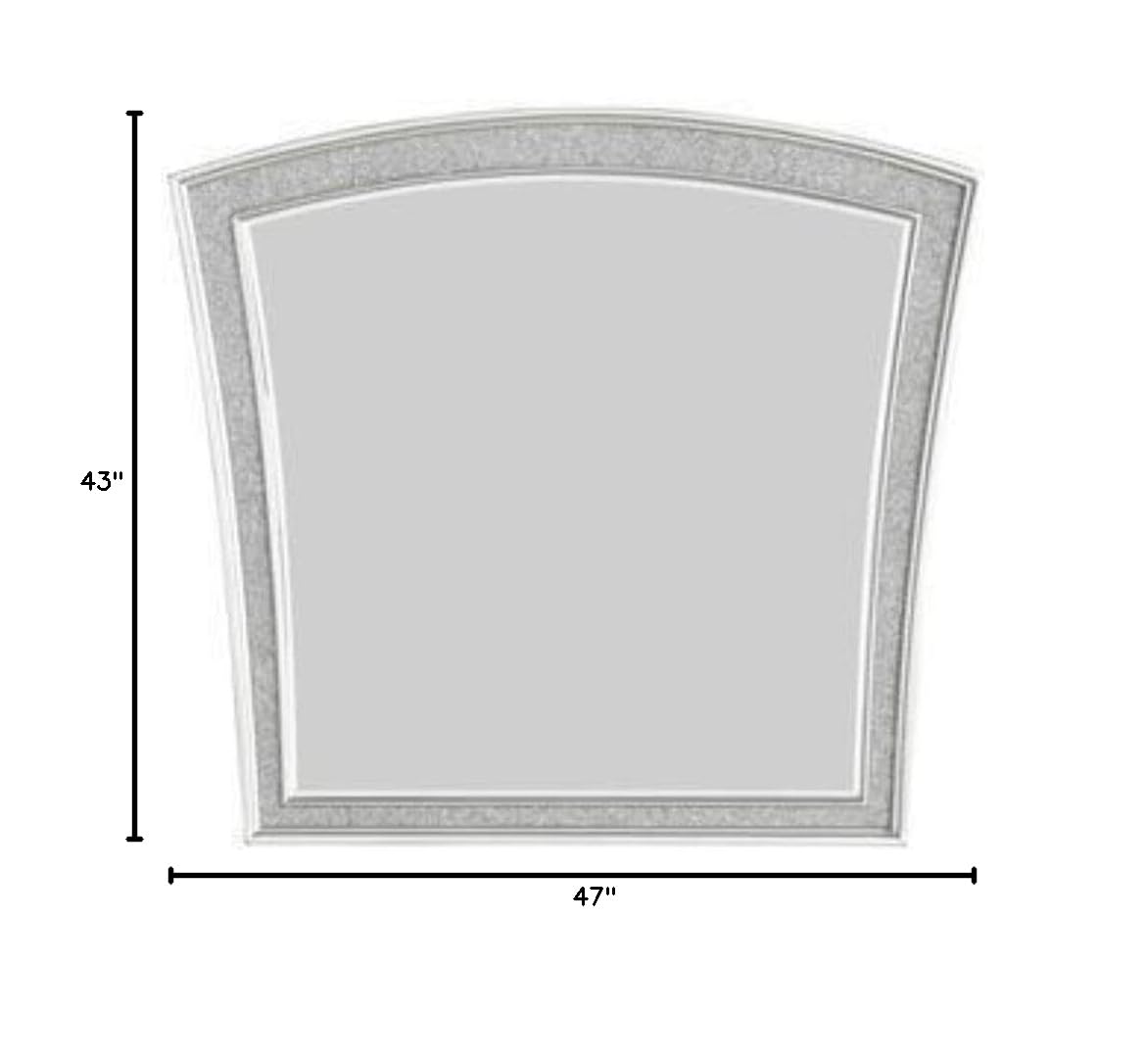 Acme Maverick White Platinum Wooden Mirror - Elegant Wall Decor for Living Room, Bedroom & Bathroom