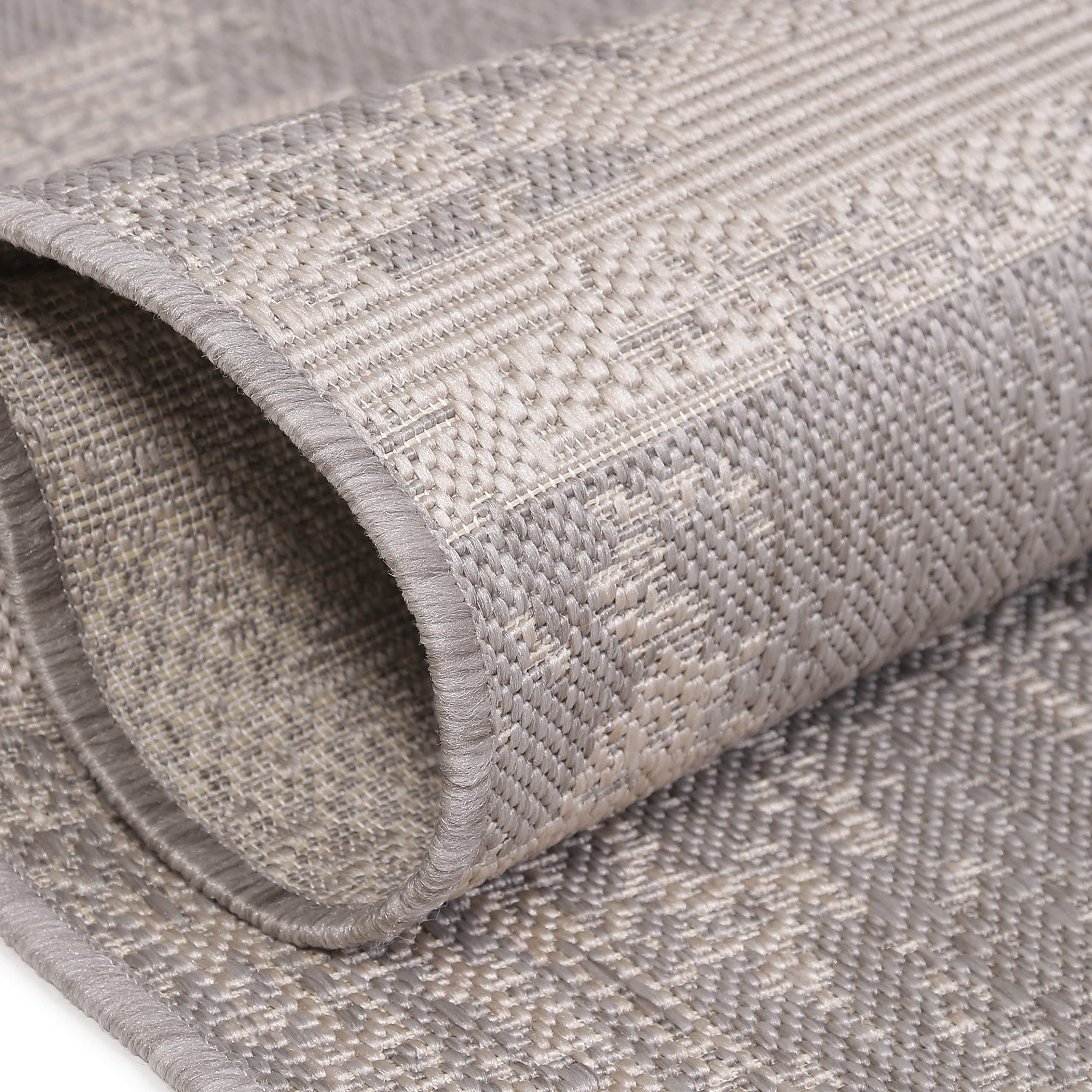 Modern Abstract Indoor/Outdoor Area Rug 5x7 - Weather Resistant, Non-Slip - Perfect for Porch, Deck, Balcony, Backyard & Patio - Gray Home Decor