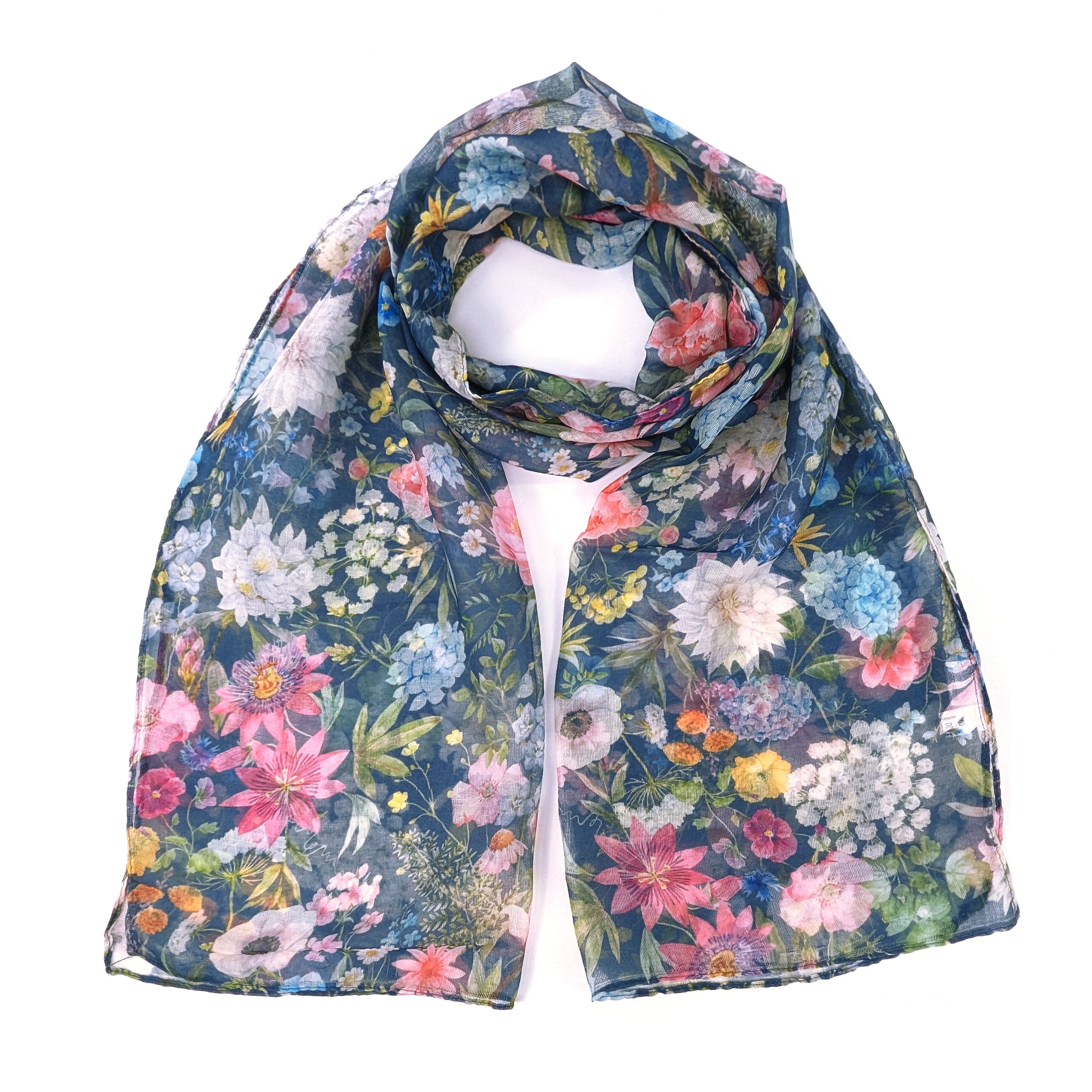 Navy Blue Spring Scarf for Women - Lightweight 50x180cm Fashion Accessory - Perfect for Office, Travel & Everyday Outfits