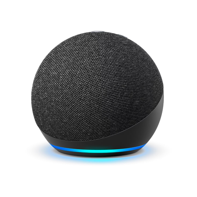 Amazon Echo Dot (4th Gen) with Alexa - Smart Speaker with Clock, Black - Perfect for Home, Office & Kitchen Use
