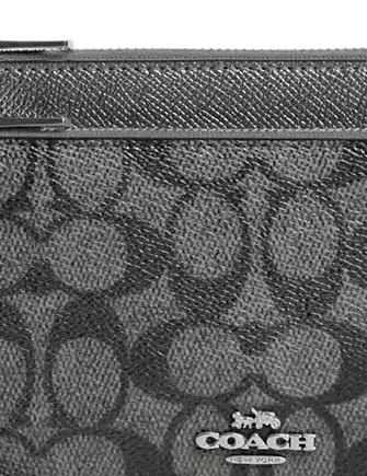 Coach Double Zip Wallet in Signature Canvas - Stylish & Durable Crossbody Wallet for Women - Perfect for Travel, Shopping & Everyday Use