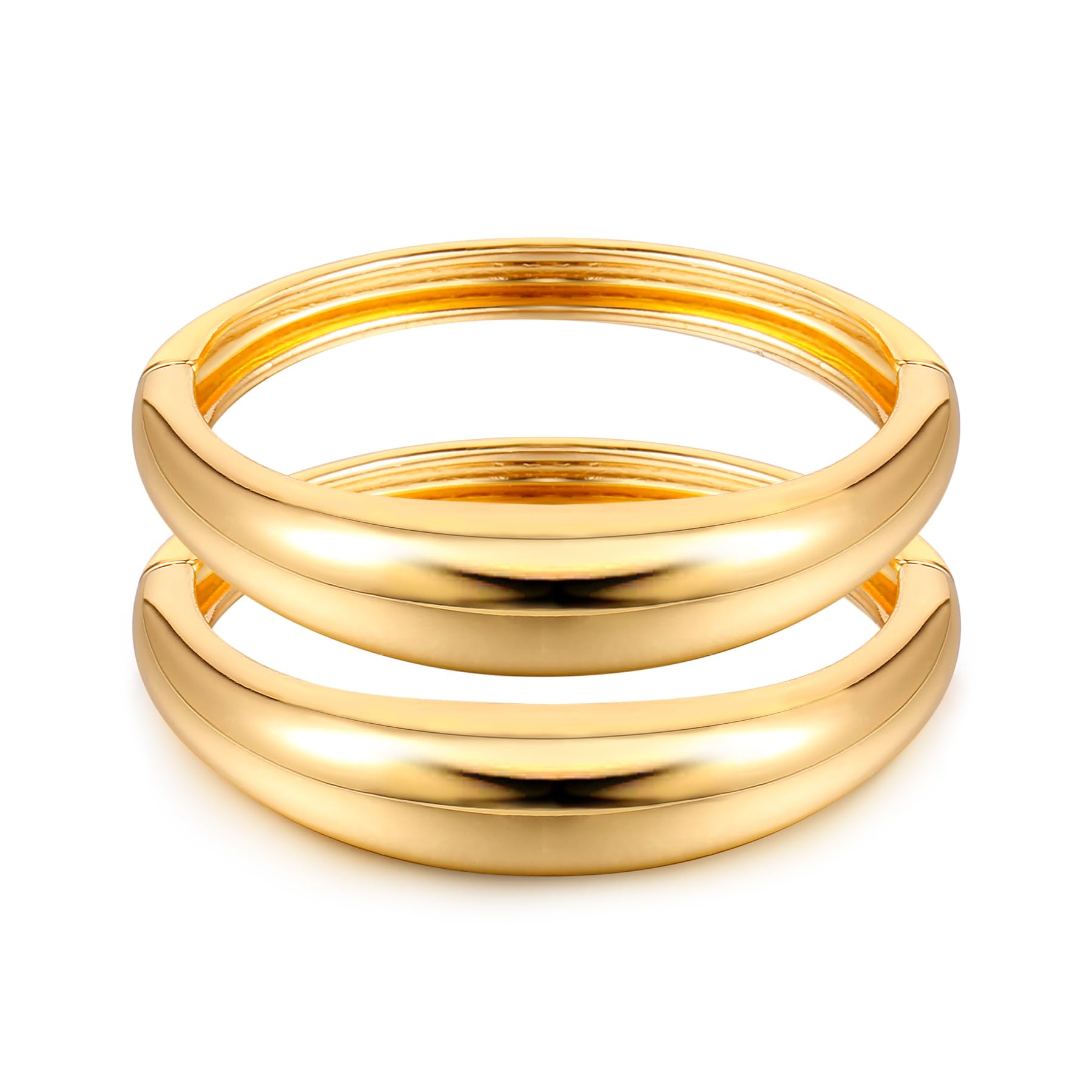 11-Piece Elegant Gold & Silver Cuff Bangle Bracelet Set for Women - Chunky Trendy Minimalist Hinged Arm Cuffs - Perfect for Parties, Weddings & Everyday Wear - Jewelry Gift Set (2 Pieces)