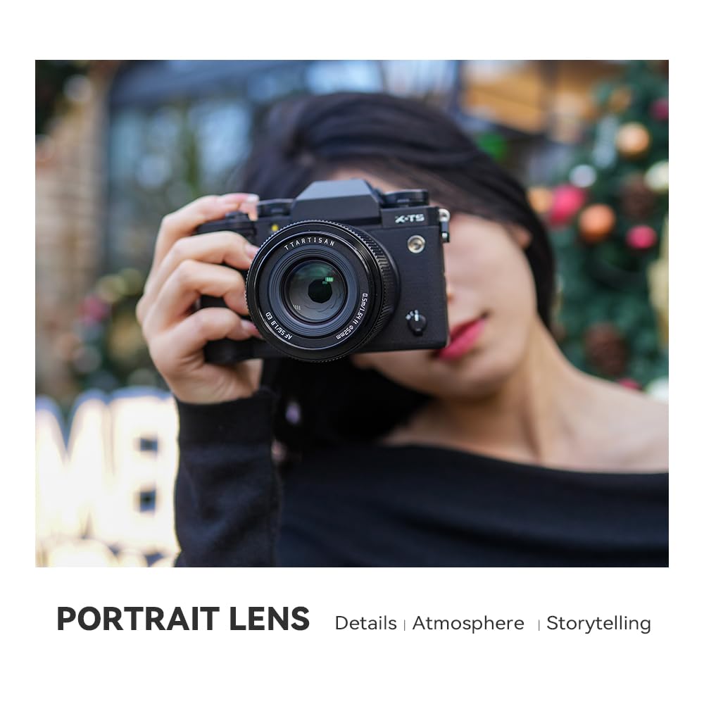 TTARTISAN AF 56mm f/1.8 APS-C Auto Focus Lens for Fujifilm X-Mount Cameras (X-T5, X-T4, X-T30 II, X-S10, X-T200, X-T30, X-H1, X-H2, X-T3, X-T100) - Perfect for Portrait, Street & Low Light Photography