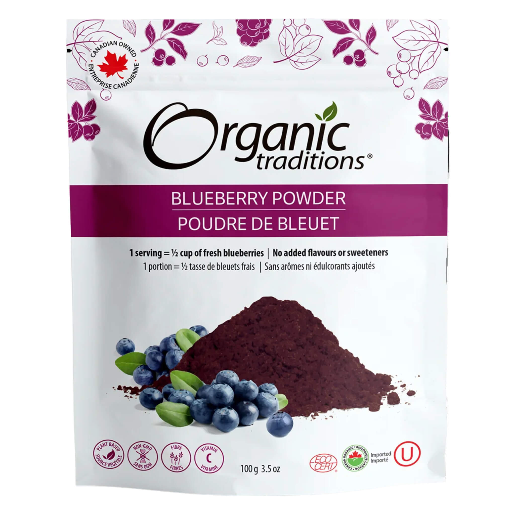 Organic Blueberry Powder - 100% Pure Freeze-Dried Superfood for Smoothies, Baking & Healthy Snacks | Rich in Antioxidants & Vitamins | Non-GMO, Gluten-Free | Perfect for Smoothie Bowls, Yogurt Toppings & Energy Bars