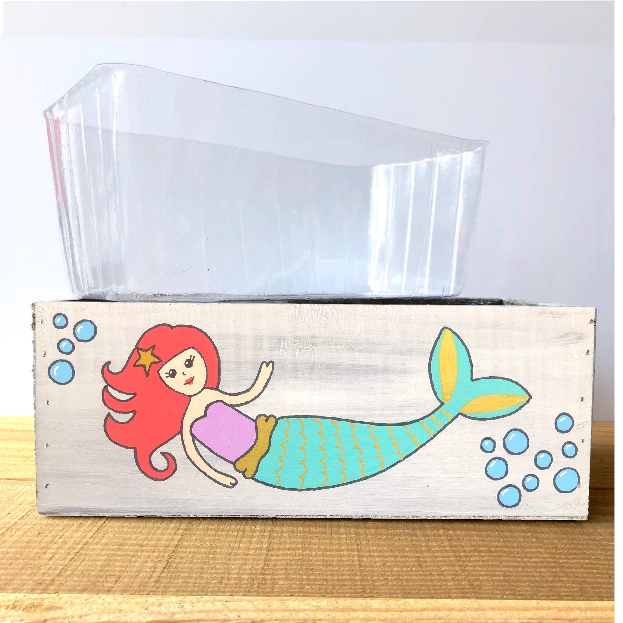 Mermaid Planter for Succulents - Ocean Themed Ceramic Flower Pot, Unique Gift for Daughter & Girls Bedroom Decor - Perfect for Home, Office, and Party Centerpieces