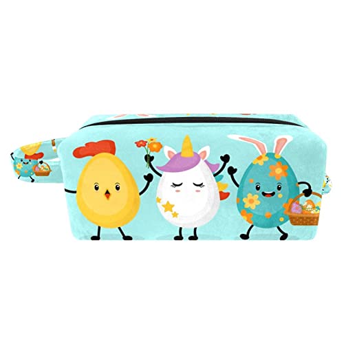 Easter Themed Makeup Bag - Bunny Chick Unicorn Cosmetic Organizer with Zipper & Handle for Travel, Toiletries & Daily Use | Perfect for Easter Gifts, Travel Essentials & Beauty Storage