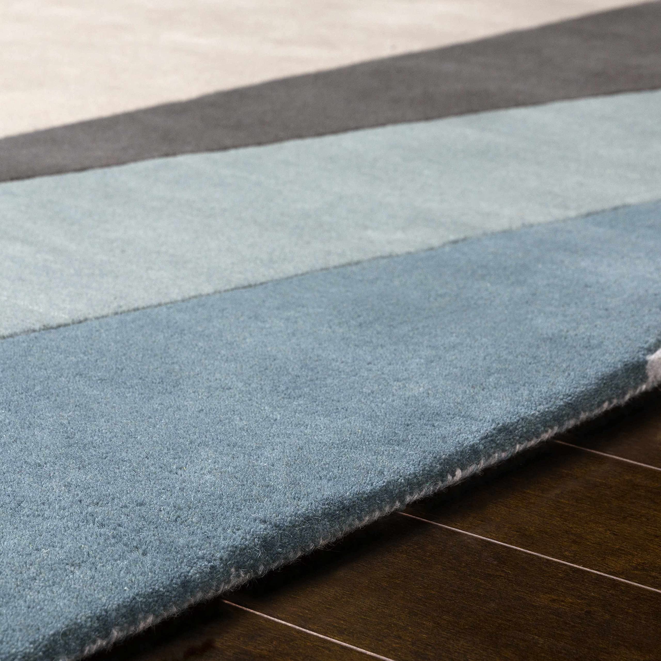 Hauteloom Salida Handmade Wool Area Rug 5' x 8' - Soft Modern Gray & Green Living Room Bedroom Rug - Perfect for Cozy Home Decor & High Traffic Areas