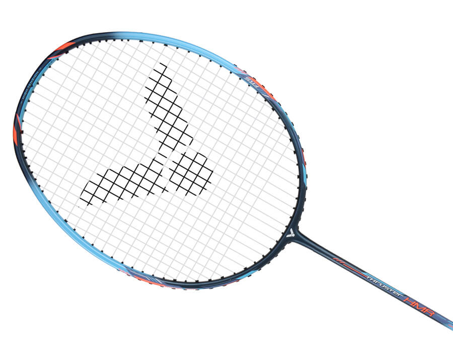 Victor Thruster HMR Prestrung Badminton Racket - Professional Carbon Fiber Shuttlecock Racquet [Bright Sky Blue] | Perfect for Tournament Play & Training Sessions