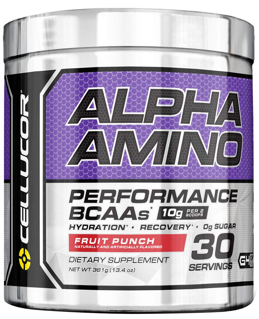 Cellucor Alpha Amino EAA & BCAA Powder - Branched Chain Essential Amino Acids + Electrolytes - Fruit Punch Flavor - 30 Servings - Pre Workout & Post Workout Recovery for Athletes & Fitness Enthusiasts