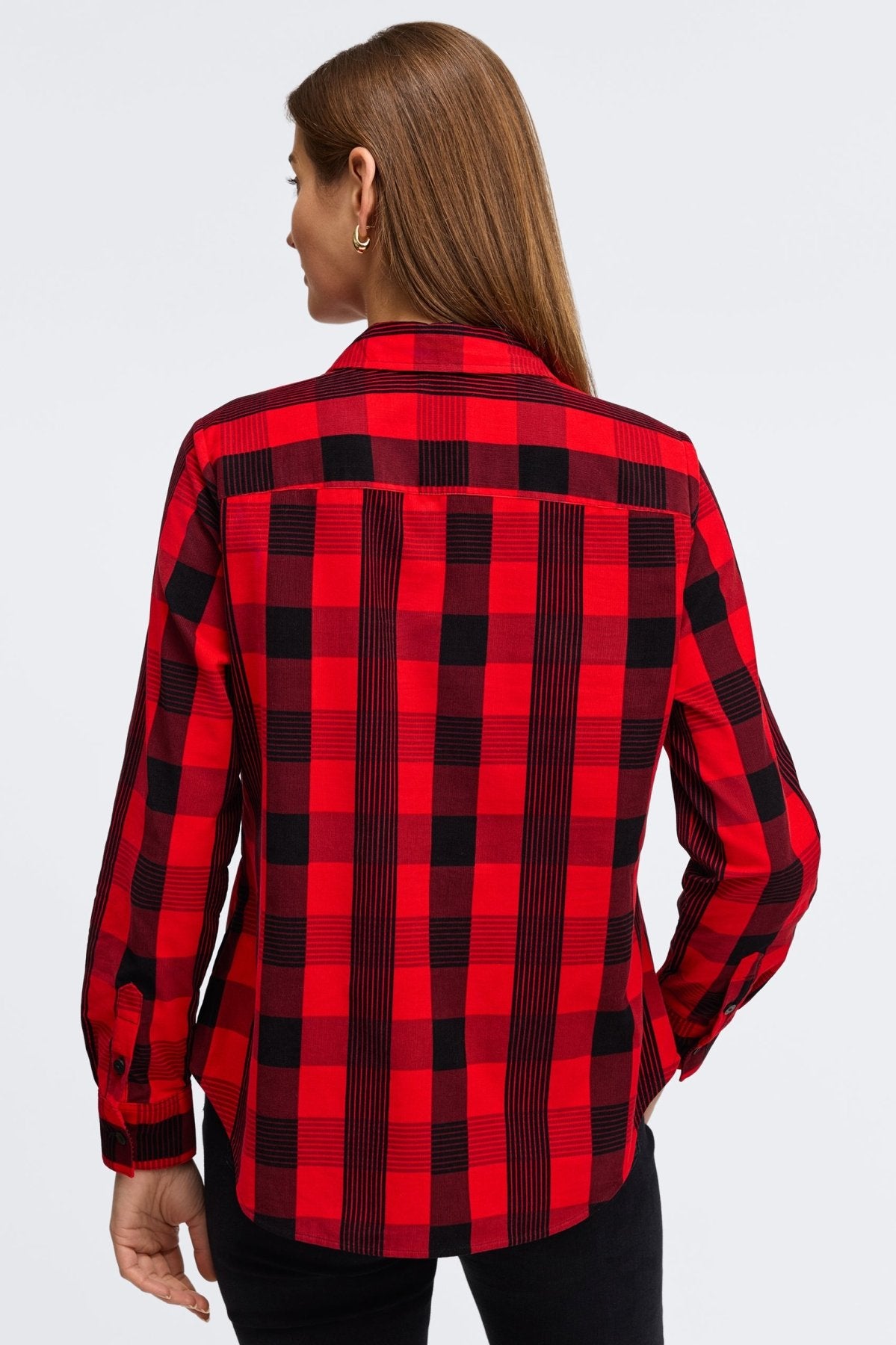 Haven Buffalo Check Corduroy Long Sleeve Shirt for Men & Women | Soft Comfortable Plaid Flannel Shirt | Casual Fall Winter Outfit for Work, Date & Outdoor Activities