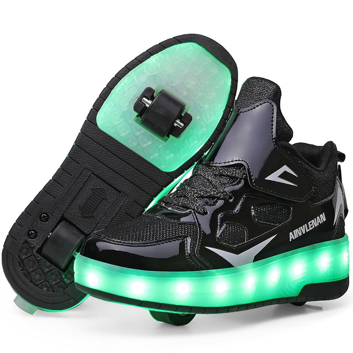 Ylllu Kids LED USB Rechargeable Roller Skate Shoes with Light Up Wheels - Adjustable Light Up Sneakers for Boys & Girls - Perfect for Indoor & Outdoor Play, Birthday Gifts, and Night Skating Fun