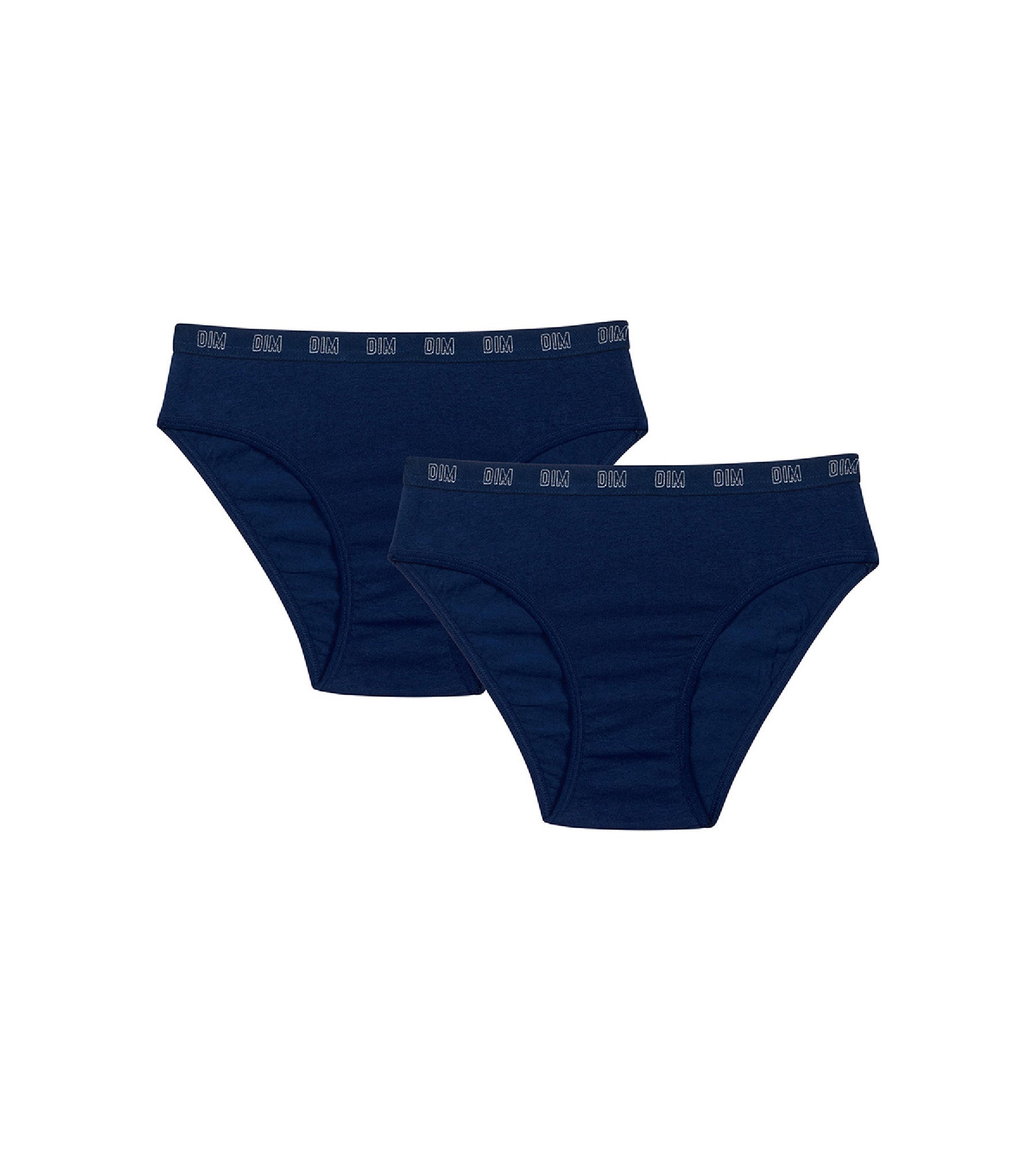 Organic Cotton Girls' Underwear 2-Pack - Navy Blue - Dim Skin Care - Comfortable & Breathable for Everyday Wear & School Activities