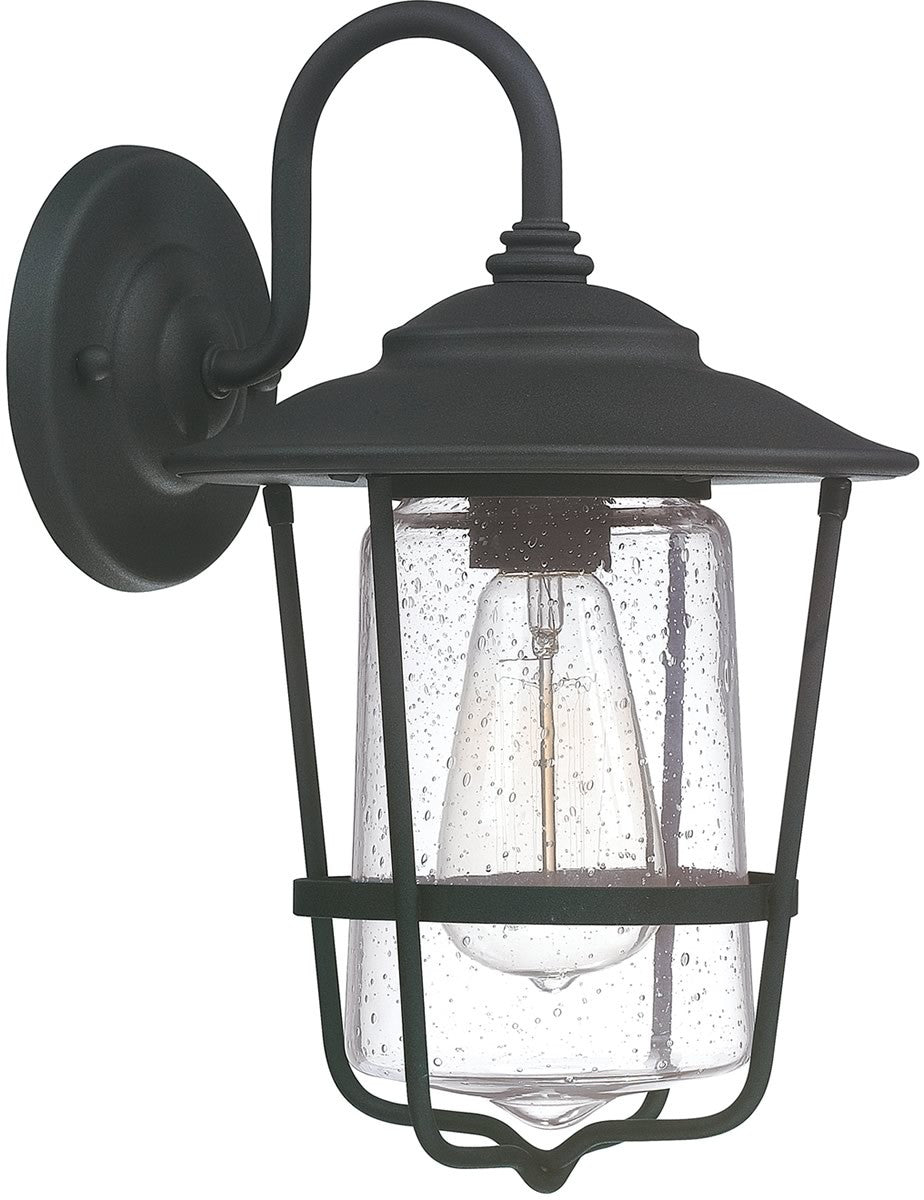 13H Creekside 1 Light Outdoor Wall Lantern - Weatherproof Black Sconce for Porch, Patio & Garden Lighting | Durable Exterior Light Fixture