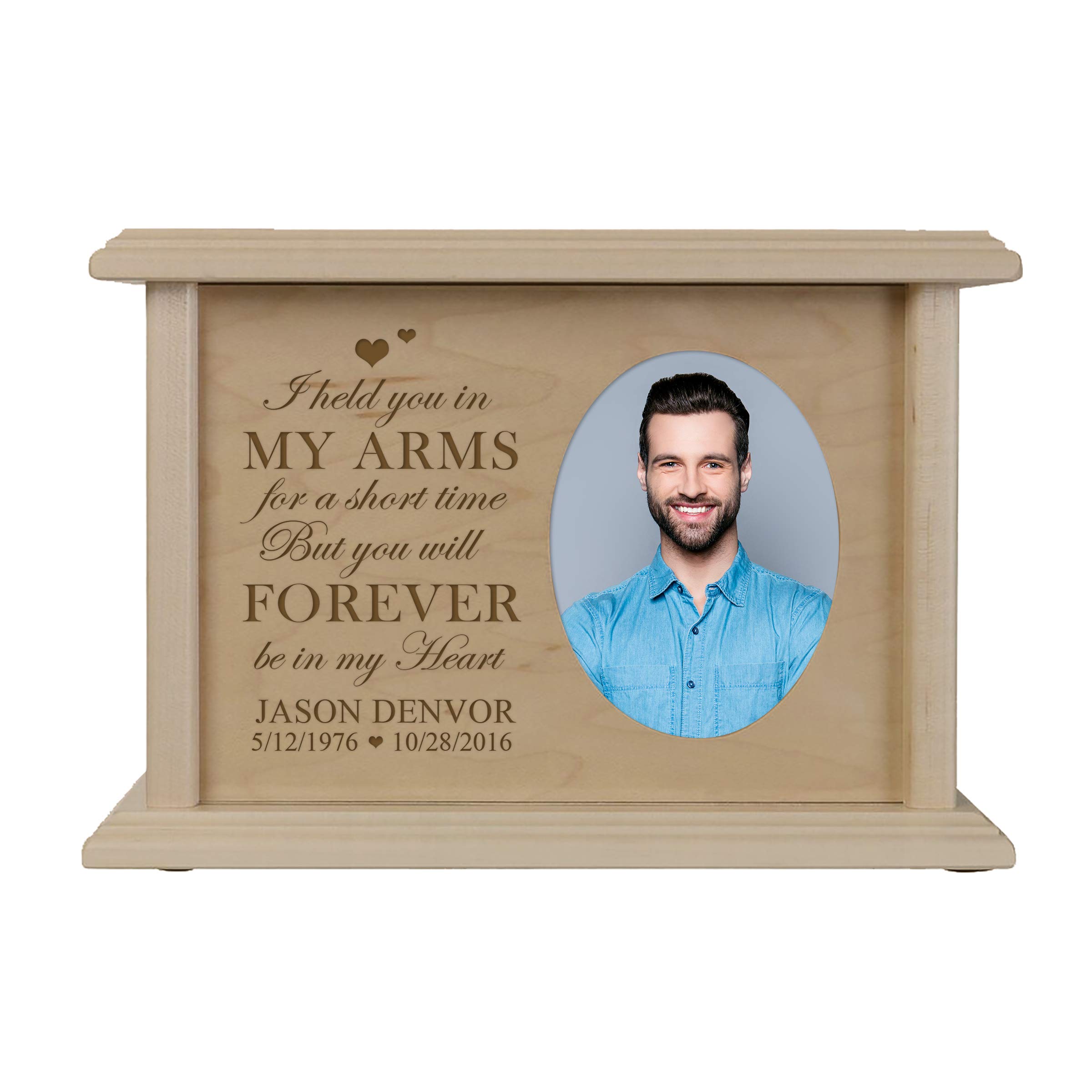 Lifesong Milestone Small Wooden Urn for Adult Ashes - Memorial Keepsake for Loved Ones - Handcrafted Picture Wall Urn for Men & Women - Perfect for Home Memorials, Funeral Services & Grieving Gifts