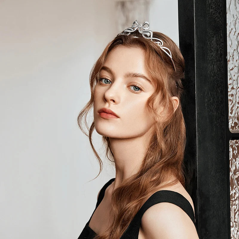Grace Tiara Headband for Women - Elegant Rhinestone Wedding Hair Accessories for Brides, Prom, Pageant, and Special Occasions
