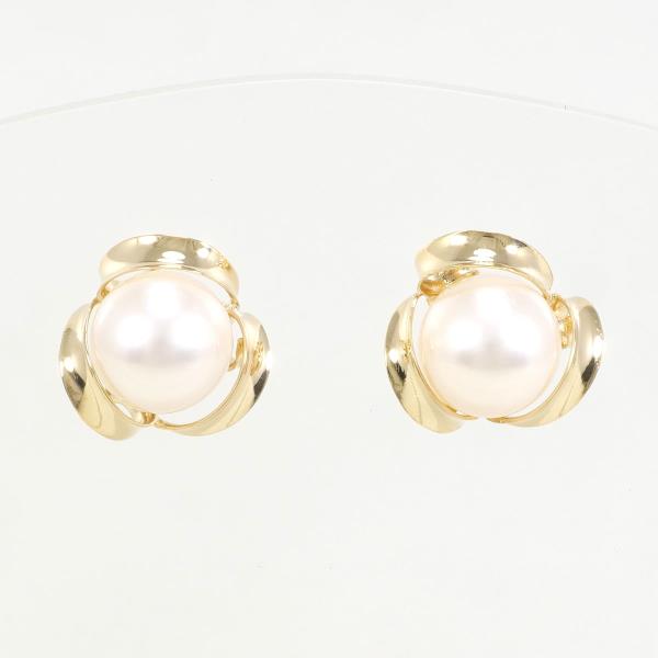 18K Yellow Gold Pearl Earrings for Women - Classic Elegant Stud Earrings with Genuine Pearls - Perfect for Weddings, Parties & Special Occasions