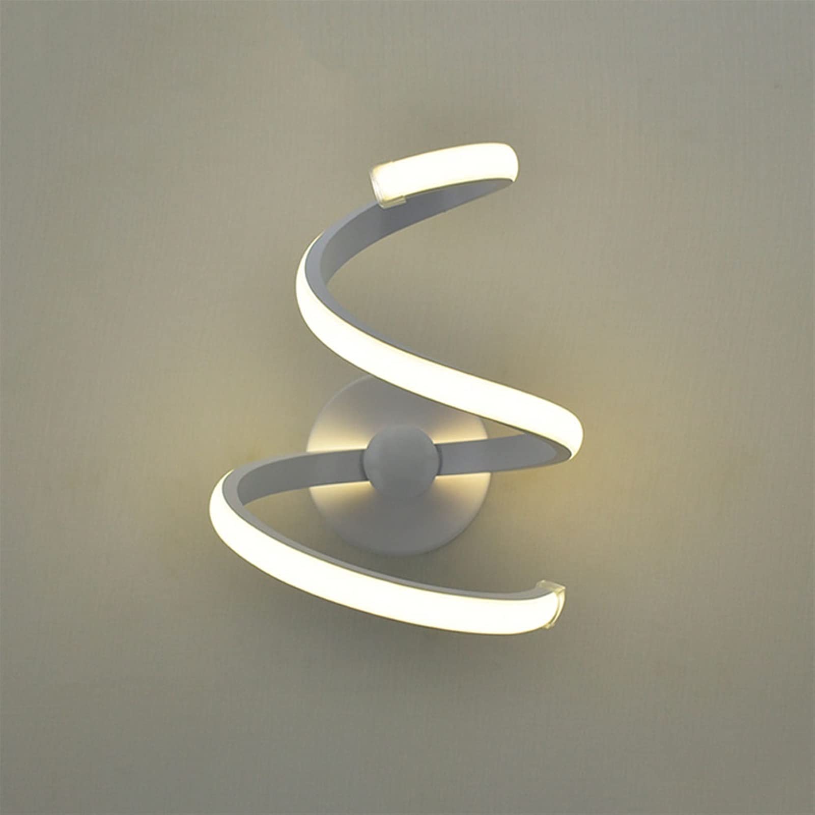 European Style Spiral LED Wall Light - 24W Modern Acrylic Wall Sconce for Bedroom, Corridor, Study & Living Room | Indoor Aluminum Metal Lamp (Size E) - Perfect for Ambient Lighting, Bedside Reading & Home Decor