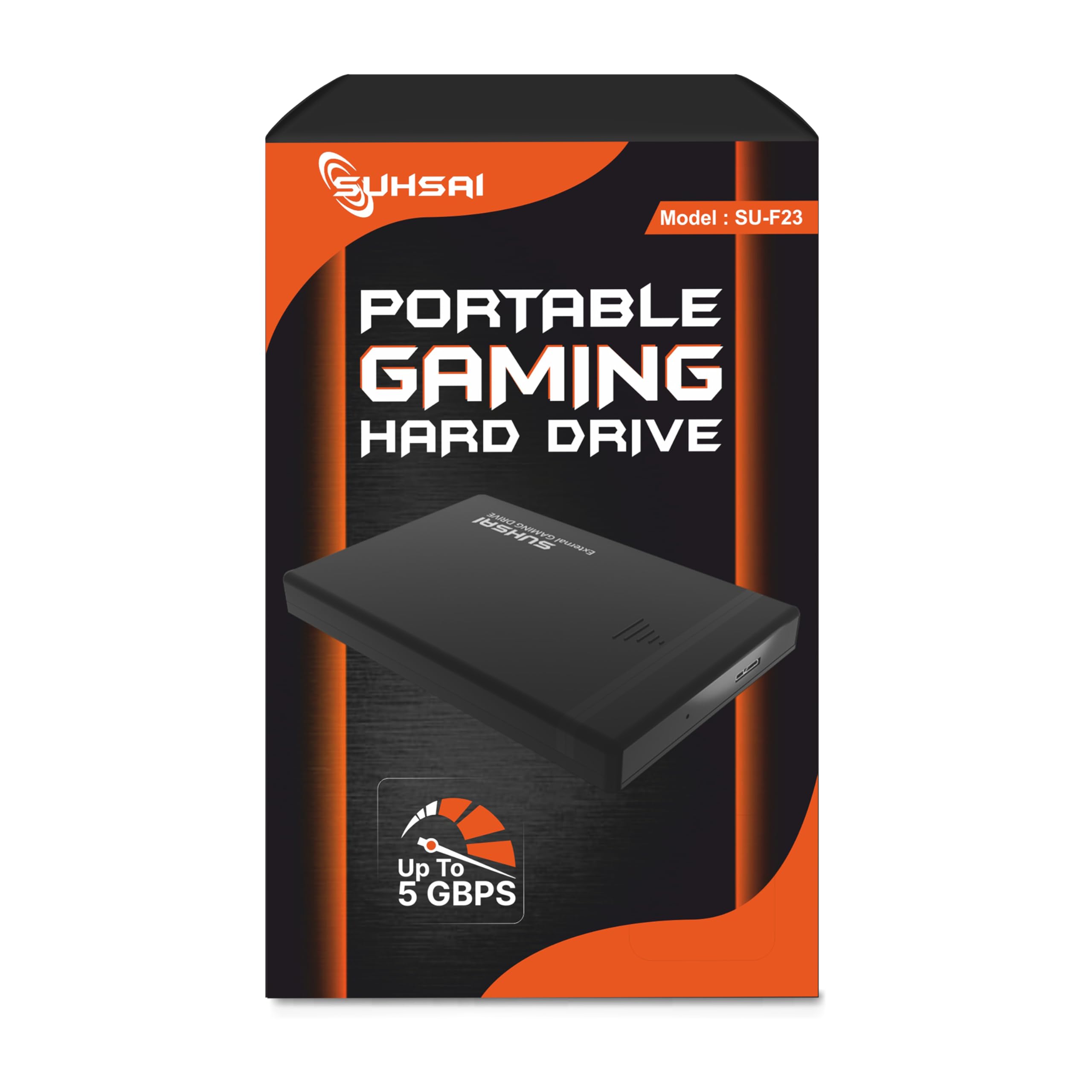 SUHSAI 1TB Portable External Hard Drive USB 3.0 - High-Speed HDD Storage for PC, Mac, Laptop, PS4, PS5 - Backup & Expand Data for Gaming, Photos, Videos, Work & Travel