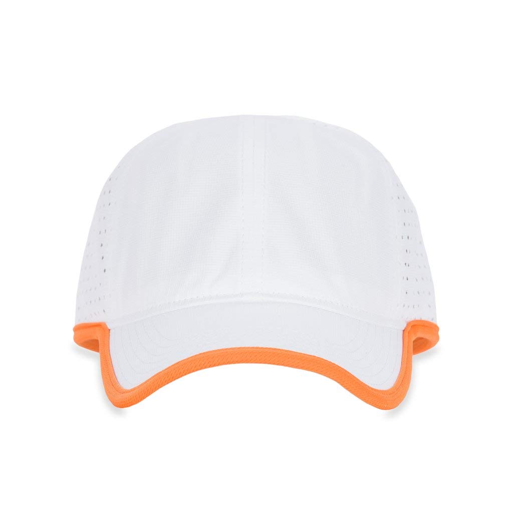 Ame & Lulu Hot Shot Tennis Hat for Women - UV Protection Sun Visor with Adjustable Strap (White/Orange) - Perfect for Tennis, Golf, Running & Outdoor Sports
