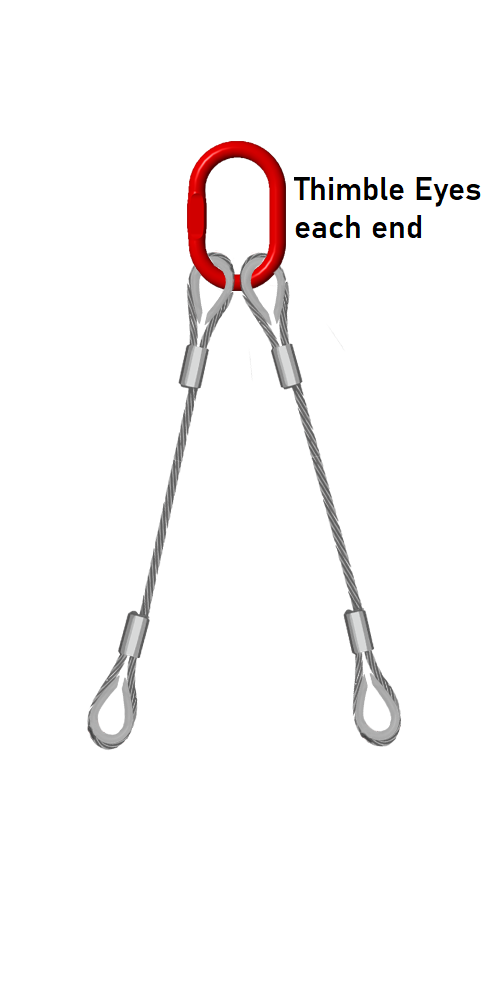 Heavy Duty 18mm Double Leg Wire Rope Sling - 5.8 Ton Capacity - Ideal for Lifting, Rigging & Construction Projects