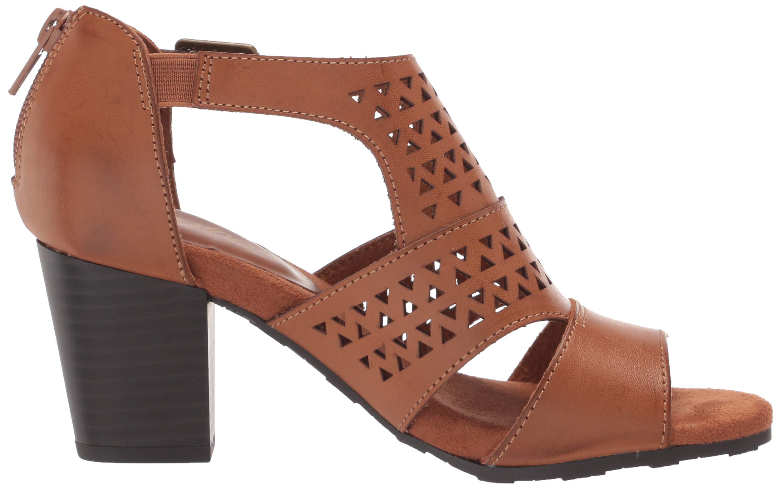 Easy Street Women's Block Heel Sandal - Comfortable Luggage Heels for Travel & Work - Size 9 US - Perfect for Office, Vacation & Summer Outfits