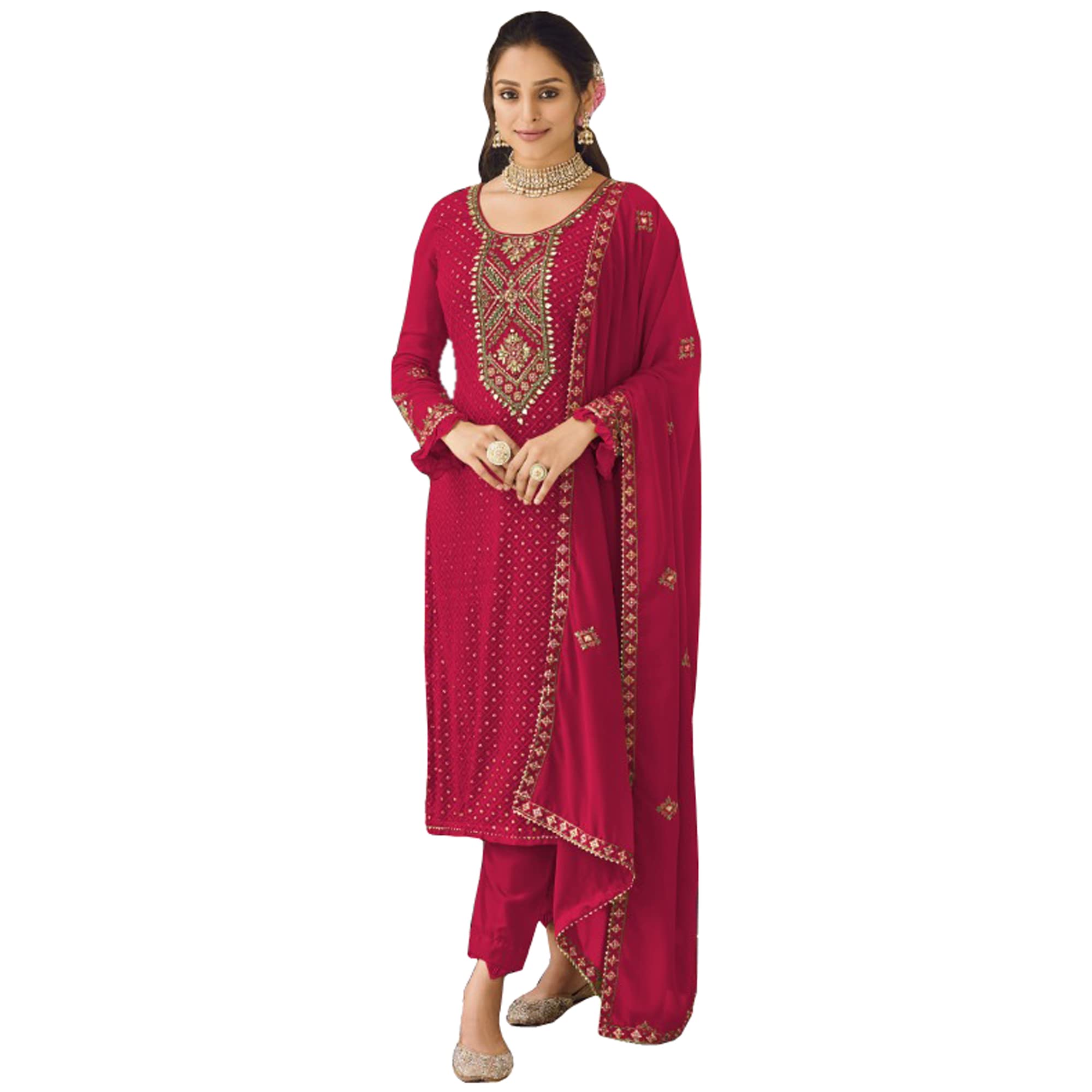 Indian Designer Women's Shalwar Kameez Suits - Pakistani Ethnic Party Wear with Churidar Pants | Elegant Traditional Dress for Weddings, Festivals & Special Occasions