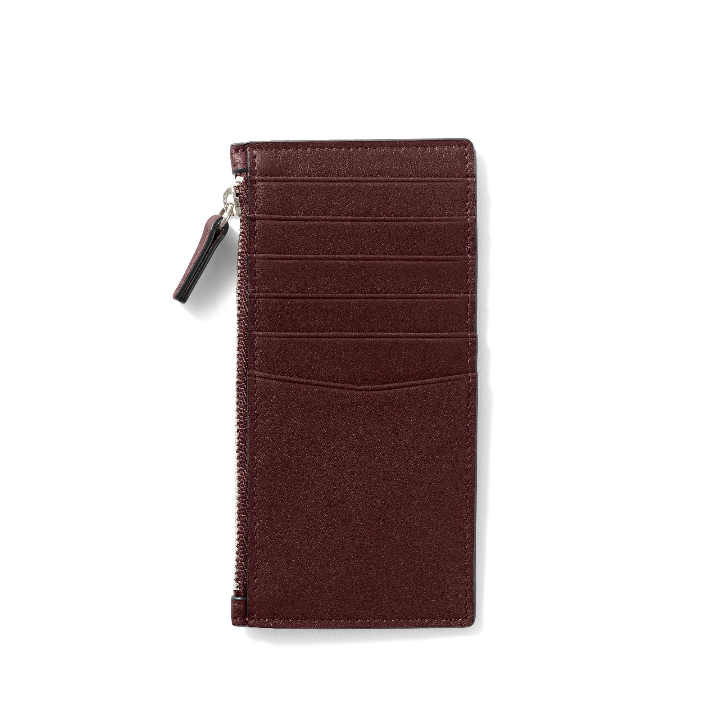 Devon Slim Zip Card Case in Bordeaux - RFID Blocking Wallet for Men & Women - Perfect for Travel, Business & Everyday Use
